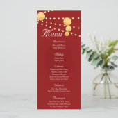 25 Menü-Karten Papier-Laternen auf Rot-Chinesisch Menükarte (Stehend Vorderseite)