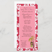 25 Menü-Karten-Rosa hawaiisches Luau tropisch Menükarte (Vorne/Hinten)