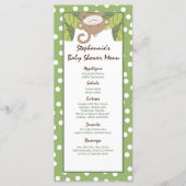 25 Menü-Karten-Safari-Dschungel-Affe-Grün Menükarte (Vorderseite)