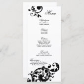 25 Menü-Karten-Schwarz-weiße mit Filigran Menükarte (Vorne/Hinten)