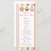 25 Menü-Karten-Tee-Party-Rosa-Pastell-kleiner Menükarte (Vorne/Hinten)