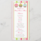 25 Menü-Karten-Tee-Party-Rosa-Pastell-kleiner Menükarte (Vorderseite)