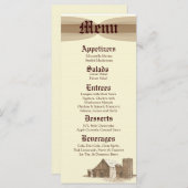 25 Menü Karten Vintagen Land Stallfarm Silo (Vorne/Hinten)