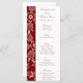 25 Menü Karten Weihnachten Rote Schneeflocken (Vorne/Hinten)