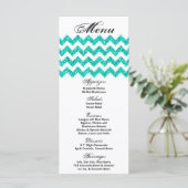 25 Menükarten Aquamariner Glitzer Zickzack Zig Zag (Stehend Vorderseite)
