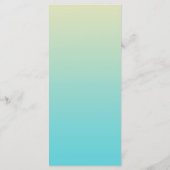 25 Menükarten Blue Ombre Sunset Fade Aquamarin Tan (Rückseite)