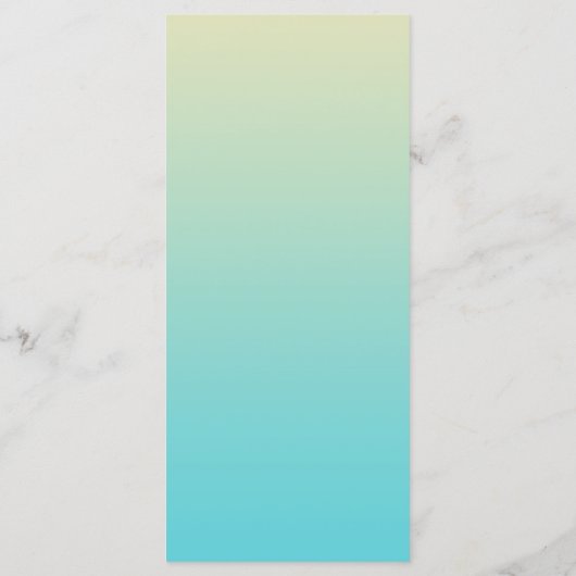 25 Menükarten Blue Ombre Sunset Fade Aquamarin Tan (Rückseite)