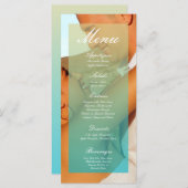 25 Menükarten Blue Ombre Sunset Fade Aquamarin Tan (Vorne/Hinten)