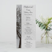 25 Menükarten Grau Winter Trees Snow Bare (Stehend Vorderseite)