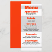 25 Menükarten Moderner Neon Stripe Orange 80er Ret (Vorne/Hinten)