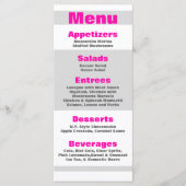 25 Menükarten Moderner Neon Stripe Pink 80er Retro (Vorderseite)