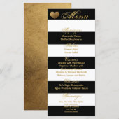 25 Menükarten Moderner Streifen Schwarz-weiß zeitg (Vorne/Hinten)