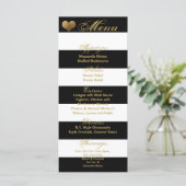 25 Menükarten Moderner Streifen Schwarz-weiß zeitg (Stehend Vorderseite)