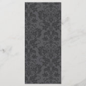 25 Menükarten Schwarz Graue formale Gothic Print (Rückseite)