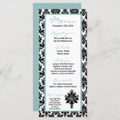 25 Menükarten Schwarze Damaskus Spitze Druck (Vorne/Hinten)