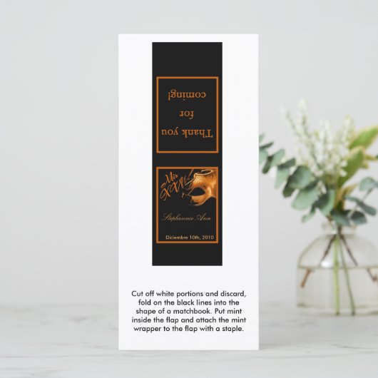 25 Mint Matchbooks Mis XV Orange Black (Stehend Vorderseite)