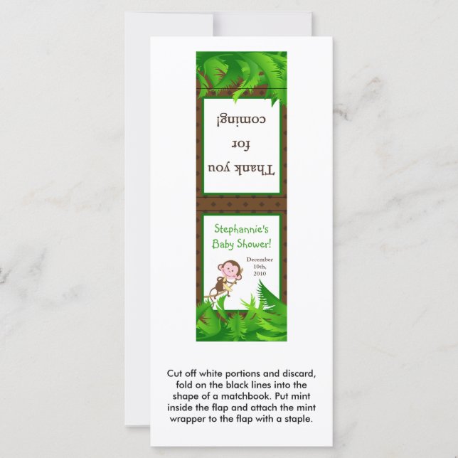 25 Mint Matchbooks Monkey Swing Jungle Safari Zoo (Vorderseite)