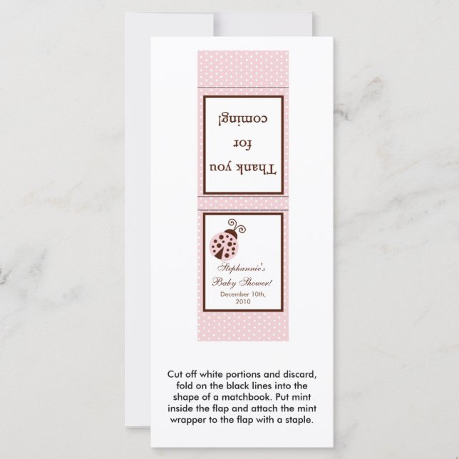 25 Mint Matchbooks Pink Ladybug (Vorderseite)