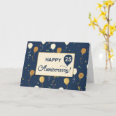 25. Mitarbeiterjubiläum mit Gold Look Karte (Gelbe Blume)