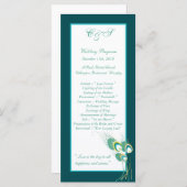 25 Moderne Aquamarine Pfauenhochzeiten Programm (Vorne/Hinten)