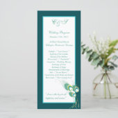 25 Moderne Aquamarine Pfauenhochzeiten Programm (Stehend Vorderseite)