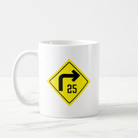 25 mph rechte Kurve Klassische Tasse (Links)