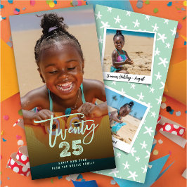 25 Neon Brush Script 2025 New Year Foto Feiertagskarte