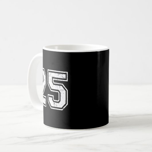 25 Number Twenty-five Team Srts Nge Varsity Matchi Kaffeetasse (Vorderseite Links)
