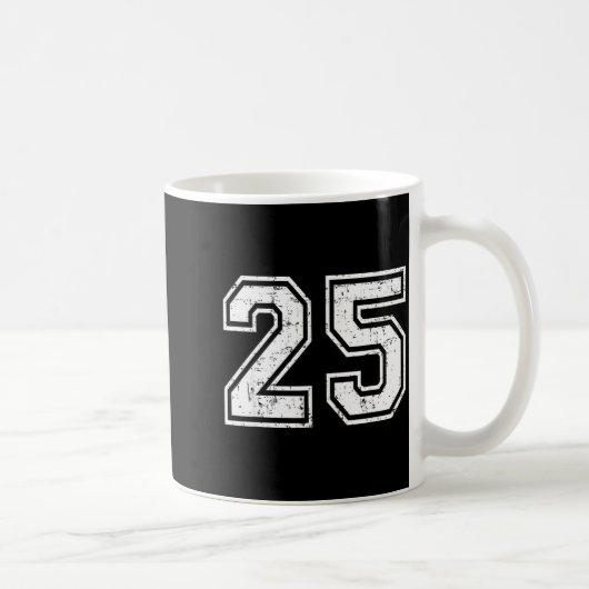 25 Number Twenty-five Team Srts Nge Varsity Matchi Kaffeetasse (Rechts)