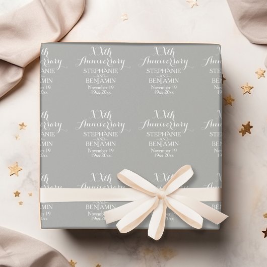 25. oder anderes Hochzeitstag Personalisiert Geschenkpapier