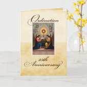 25. Ordination Anniversary Angels in Altar Karte (Gelbe Blume)