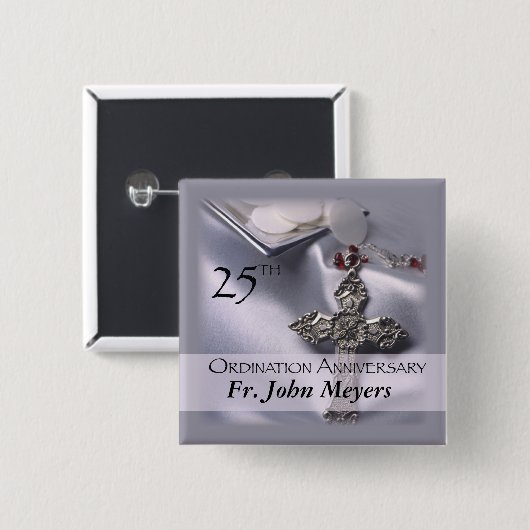 25. Ordination Jubiläum Cross Host Button (Vorne & Hinten)