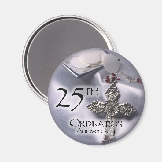 25. Ordination Jubiläum Cross Host Magnet (Vorderseite/Rückseite)