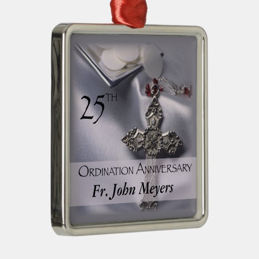 25. Ordination Jubiläum Cross Host Ornament Aus Metall (Rechts)