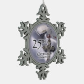25. Ordination Jubiläum Cross Host Schneeflocken Zinn-Ornament (Links)
