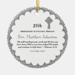 25. Ordination Jubiläum Personalisierte Schrift Keramik Ornament