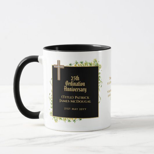 25. Ordination Jubiläum Priester Geschenk maßgesch Tasse (Links)