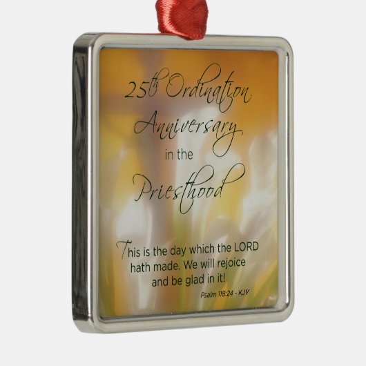 25. Ordination Jubiläum Priestertum Lilies Ornament Aus Metall (Rechts)