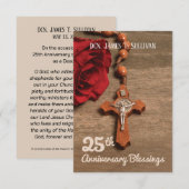 25. Ordination Jubiläum Rose Dankeskarte (Vorne/Hinten)