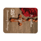 25. Ordination Jubiläum Rose und Rosary Magnet (Horizontal)