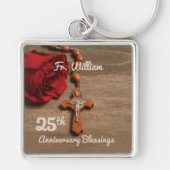 25. Ordination Jubiläum Rose und Rosary Schlüsselanhänger (Vorne)