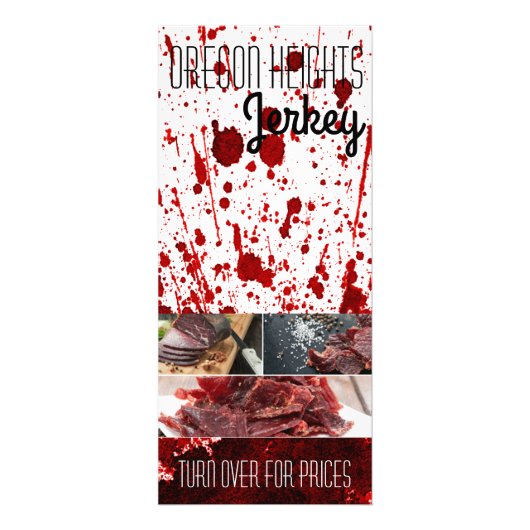 25 Pack Business Price List Blood Spritzer Vampire Werbekarte (Vorne)