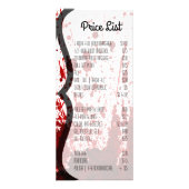 25 Pack Business Price List Blood Spritzer Vampire Werbekarte (Hinten)