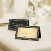 25 Pack Elegant Classic Black & Gold Escort Cards Platzkarte