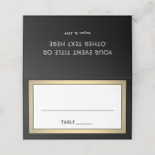 25 Pack Elegant Modern Black & Gold Escort Cards Platzkarte (Außenseite Aufgefaltet)