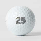 25 Painted Silver Numbers Golf Balls Golfball (Vorderseite)