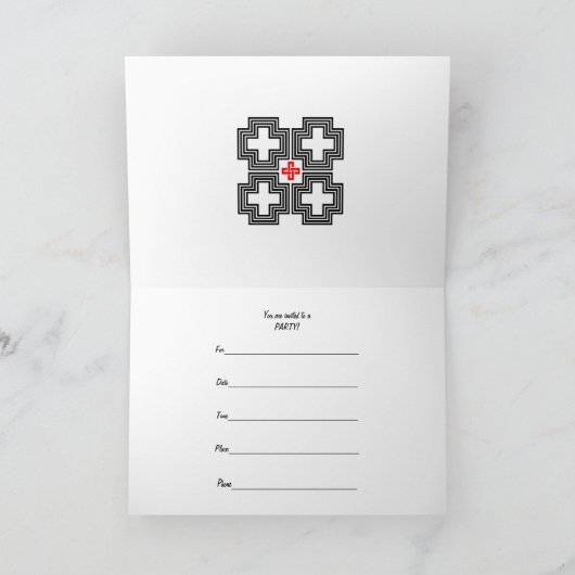 25. Party Einladung mit einem jubelnden Publikum (Innenseite)