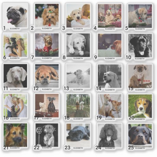 25 Personalisierte ADVENT CALENDAR-FOTOS NAME Aufkleber (Vorderseite)