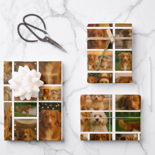 25 Personalisierte Vorlage für FotoCollage Geschenkpapier Set