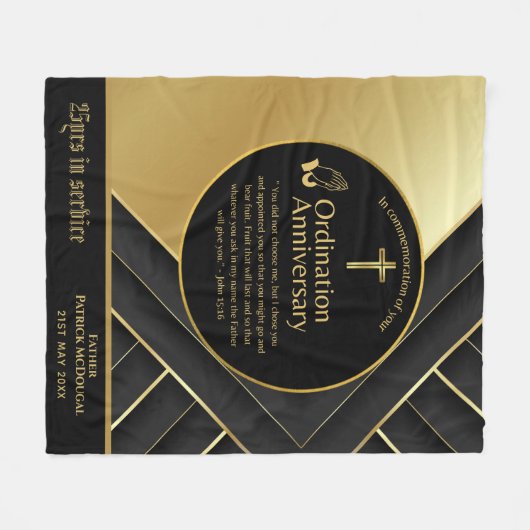 25. Pfarrer Priester Jubiläum Gift Ordination JEDE Fleecedecke (Vorderseite (Horizontal))